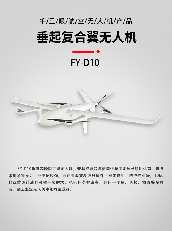 垂直起降固定翼無人機(jī)FY-D10型(圖1)